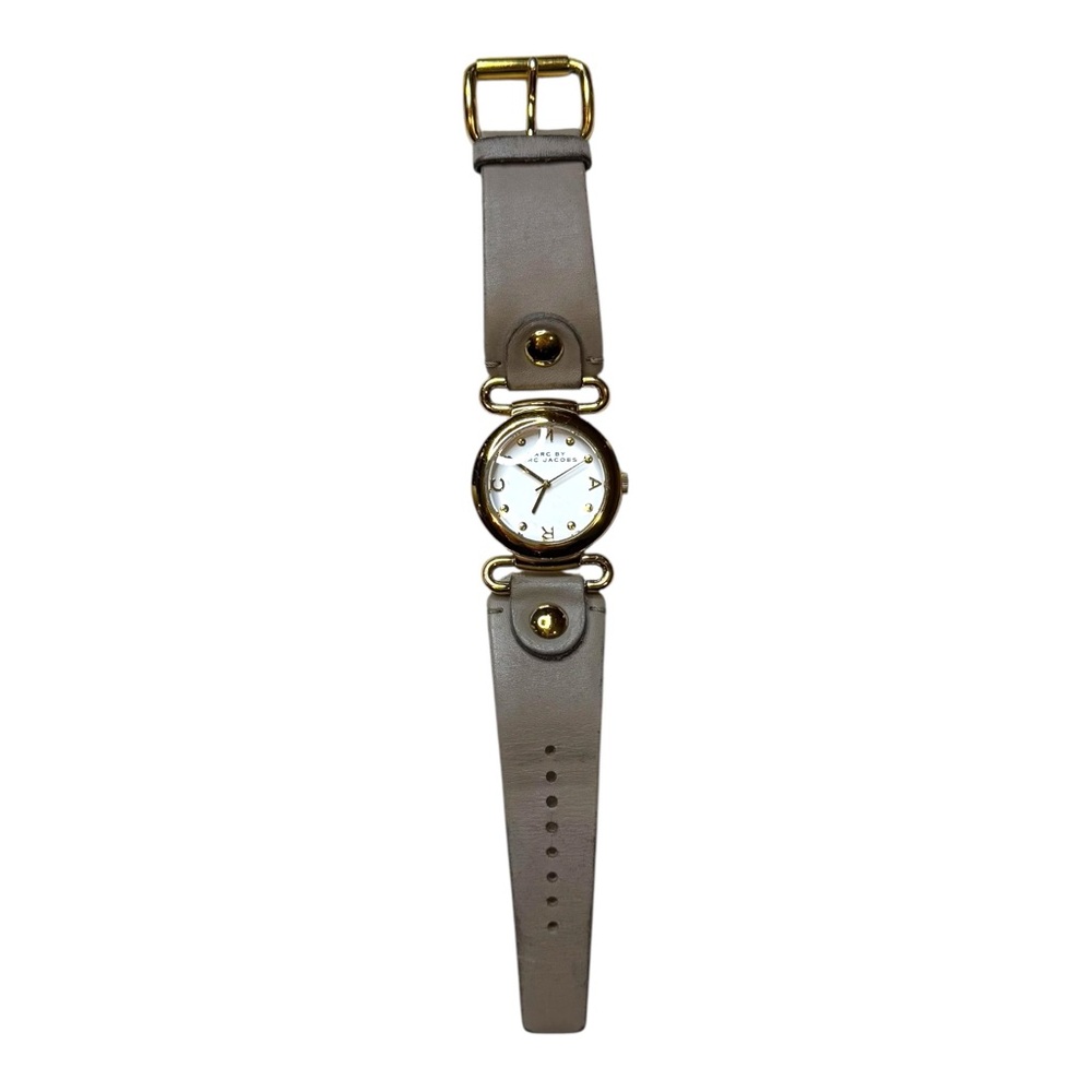 MARC JACOBS Watch Grey Leather Gold Quartz 36mm Molly